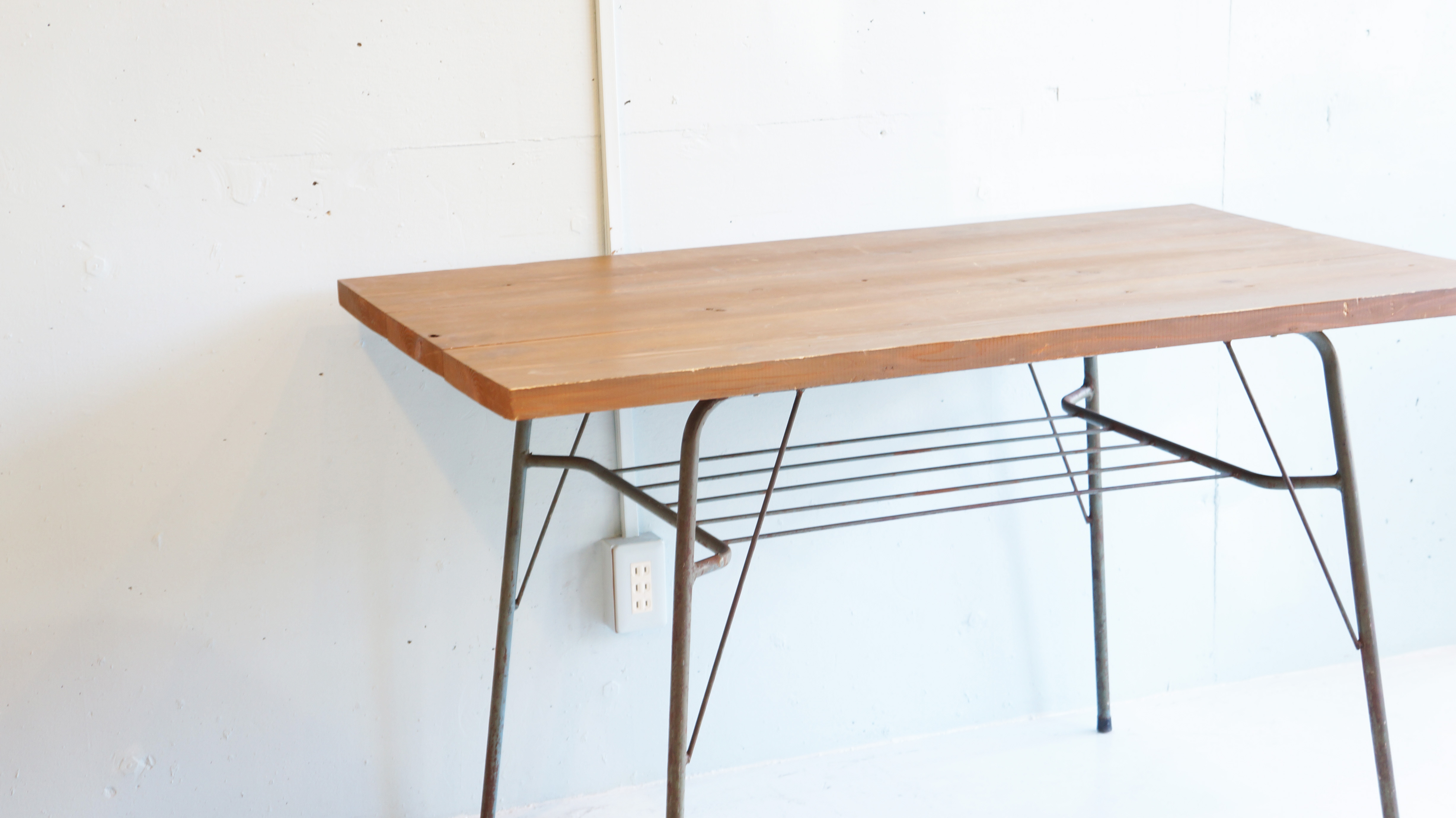 OLD MATERIALS WOOD & IRON LEG TABLE / 古材 鉄脚 テーブル インダストリアル ウッド アイアン
