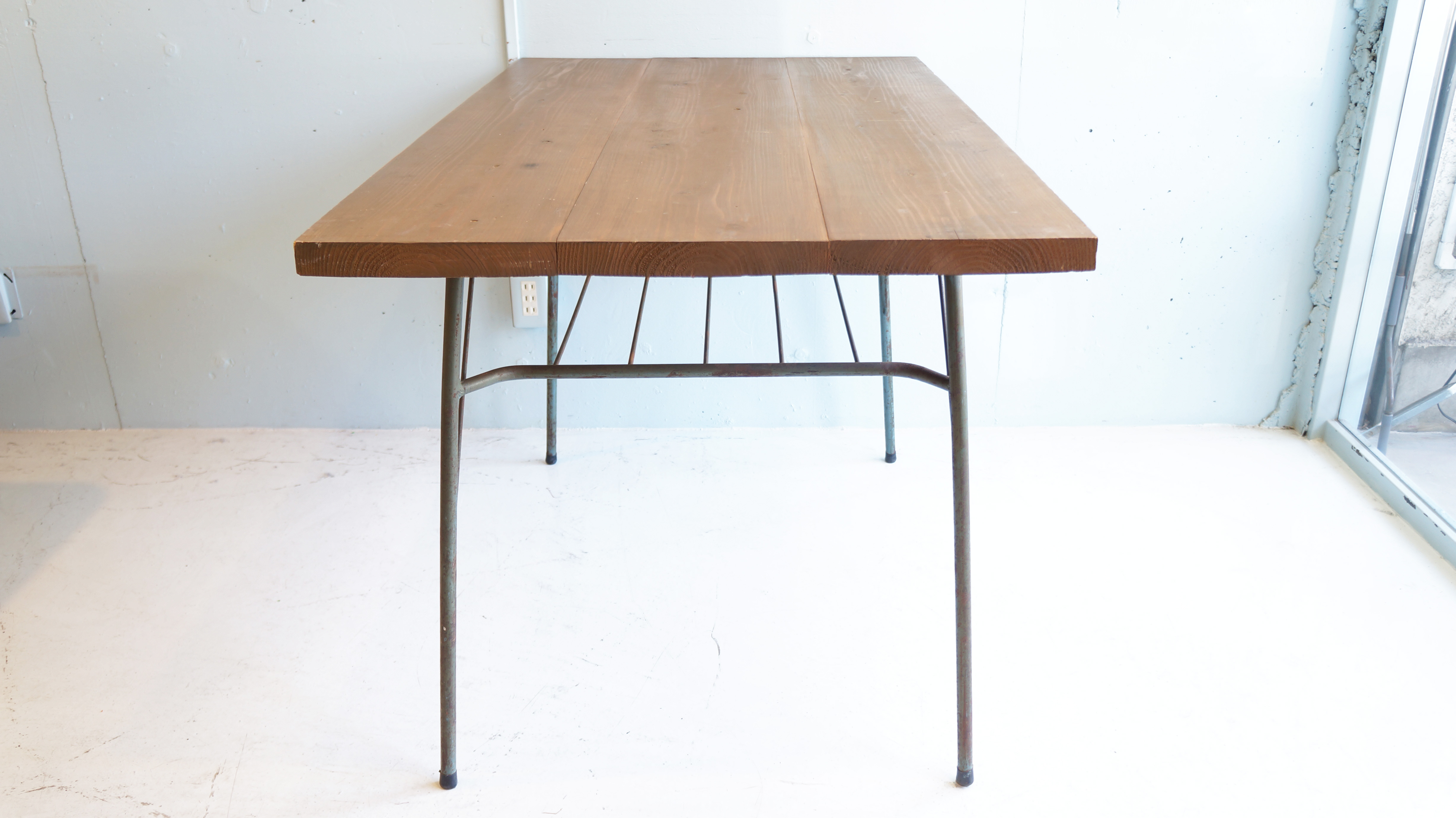 OLD MATERIALS WOOD & IRON LEG TABLE / 古材 鉄脚 テーブル インダストリアル ウッド アイアン