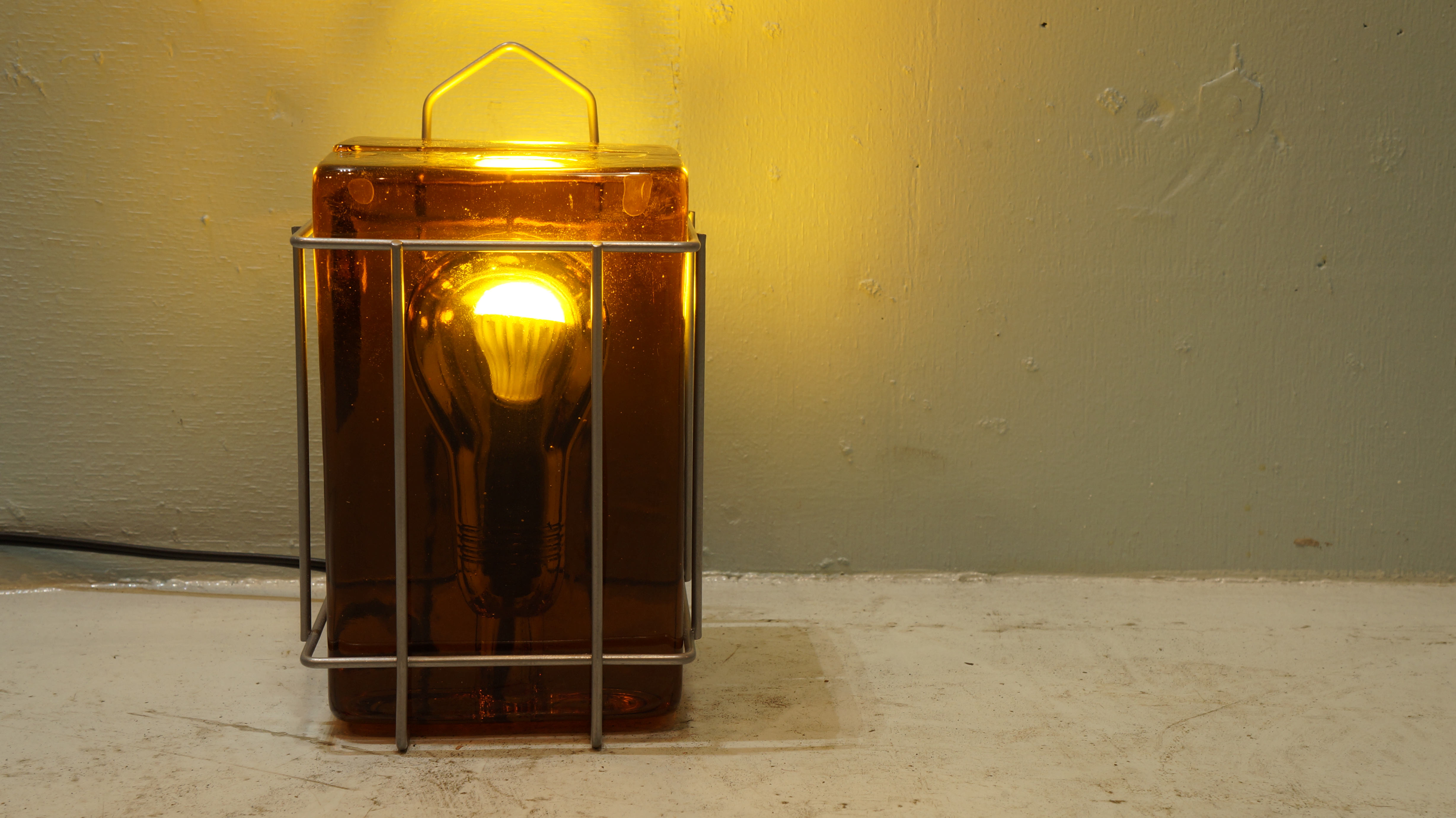 DESIGN HOUSE BLOCK LAMP amber designed by Harri Koskinen/デザイン 