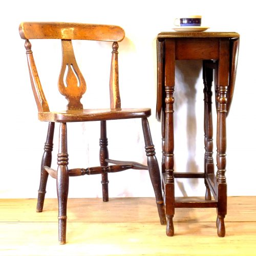 UK ANTIQUE GATE LEG TABLE & CHAIR / イギリス アンティーク 折りたたみテーブル・チェアセット