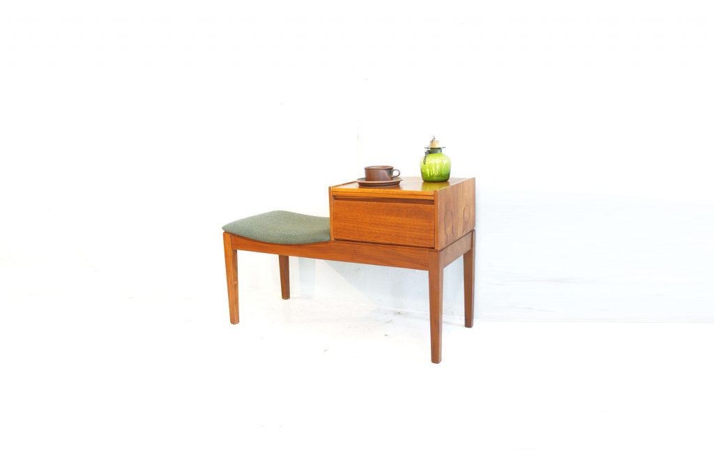 UK VINTAGE ERCOL TEAK WOOD TELEPHONE TABLE MADE by