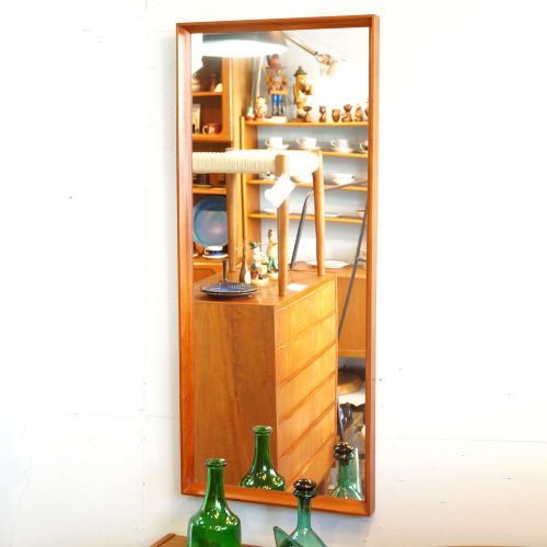 Danish Vintage Teak Frame Wall Mirror / 北欧 デンマーク ヴィンテージ チーク フレーム ミラー