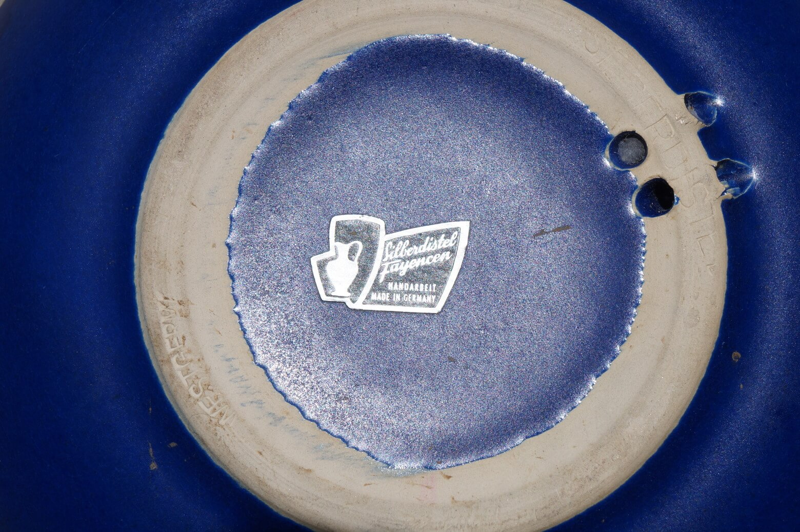SILBERDISTEL FAYENSEN Blue Ornamental plate / 西ドイツ製 オーナメントプレート