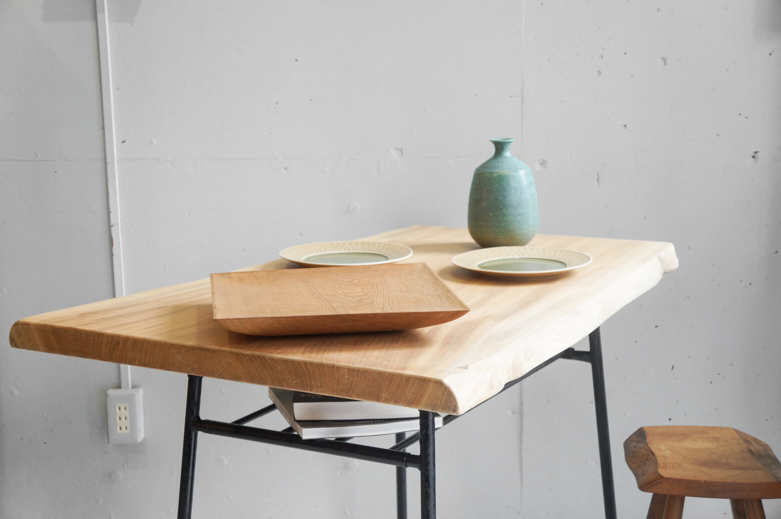 Solid Wood Iron Leg Remake Table/一枚板 鉄脚 リメイクテーブル