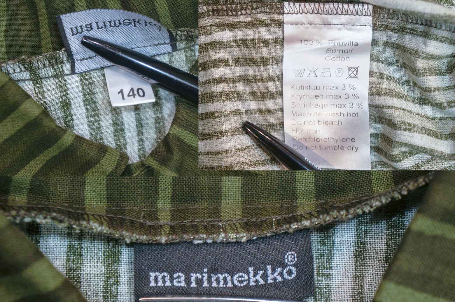 marimekko Piccolo JOKAPOIKA khaki 140size/マリメッコ ピッコロ ヨカポイカ カーキ 140サイズ
