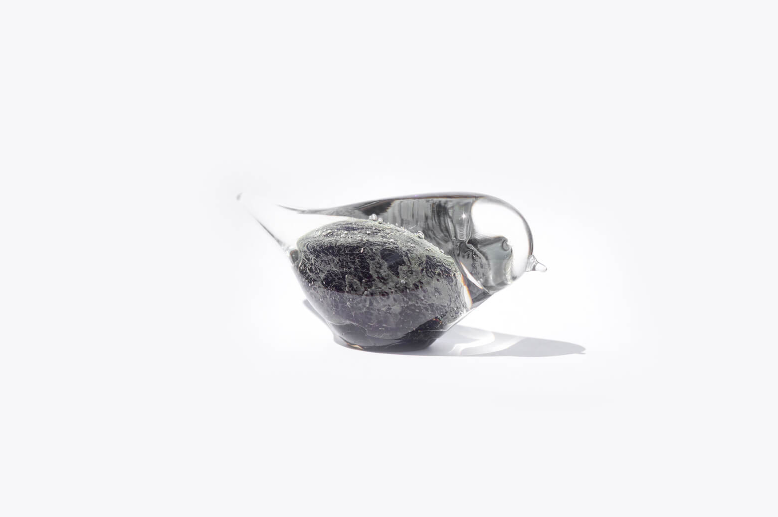 Randsfjord Glass Bird Object designed by Benny Motzfeldt/ランズフィオルド グラスベルグ ガラス 鳥のオブジェ ベンニー・モルツフェルト ノルウェー 北欧雑貨 ブラック