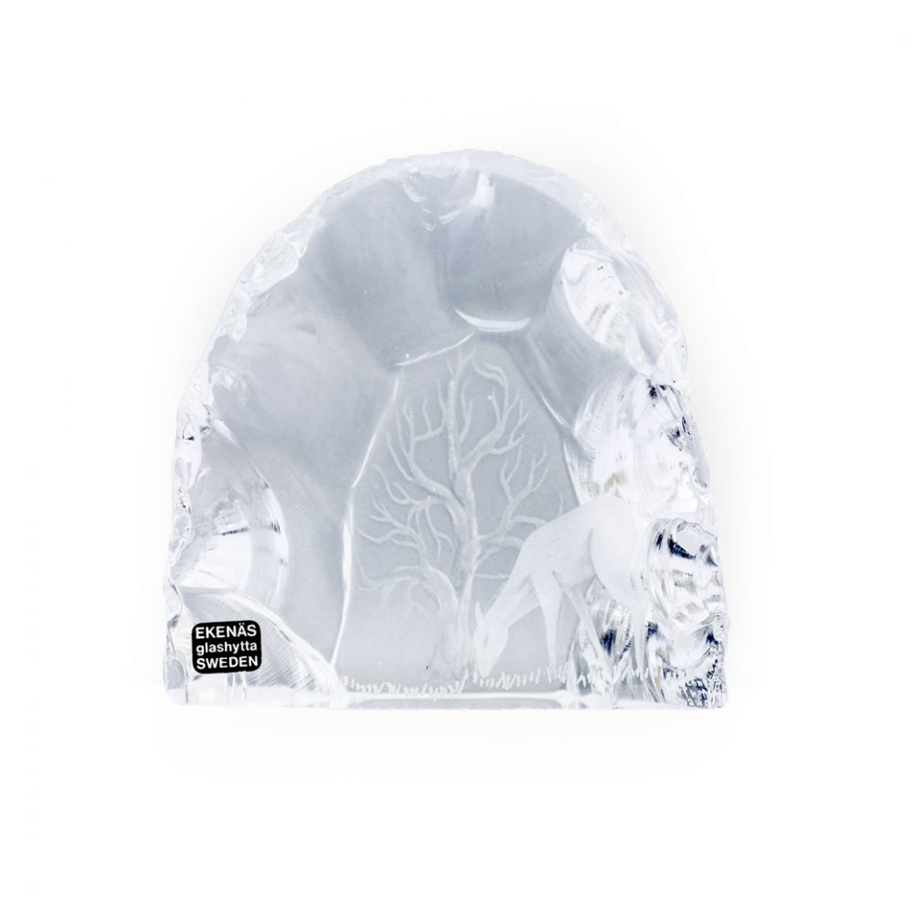 Ekenas Glashytta Glass Object Deer Tony Racov/ガラス オブジェ 鹿 スウェーデン 北欧雑貨 ヴィンテージ
