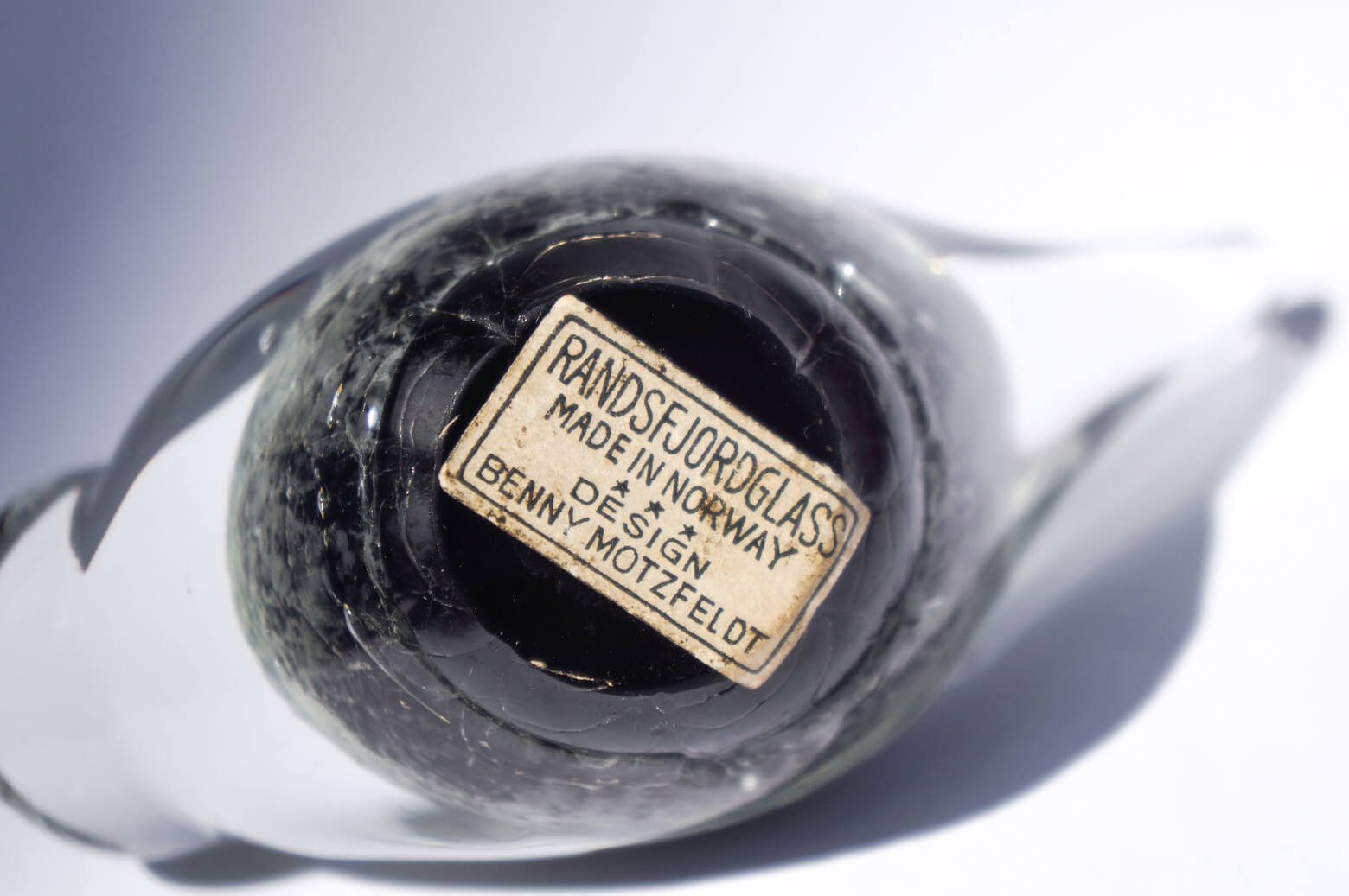 Randsfjord Glass Bird Object designed by Benny Motzfeldt/ランズフィオルド グラスベルグ ガラス 鳥のオブジェ ベンニー・モルツフェルト ノルウェー 北欧雑貨 ブラック