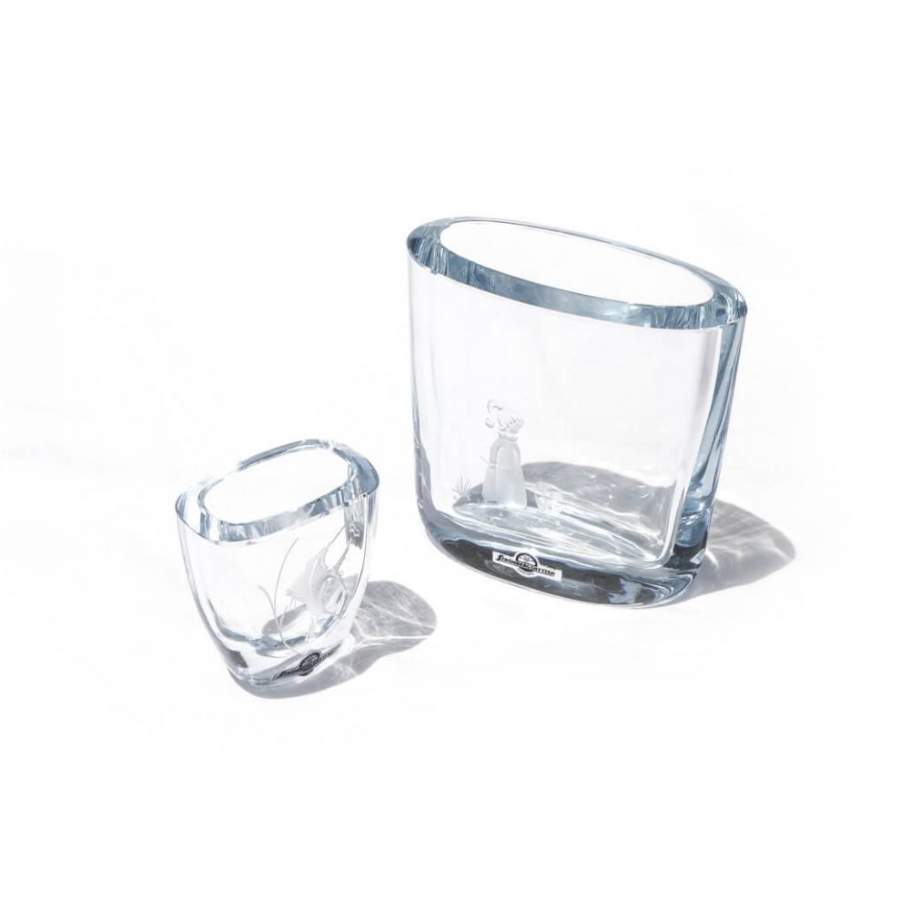 Strömbergshyttan Crystal Glass Vase/スウェーデン ヴィンテージ クリスタルガラス ベース 北欧雑貨