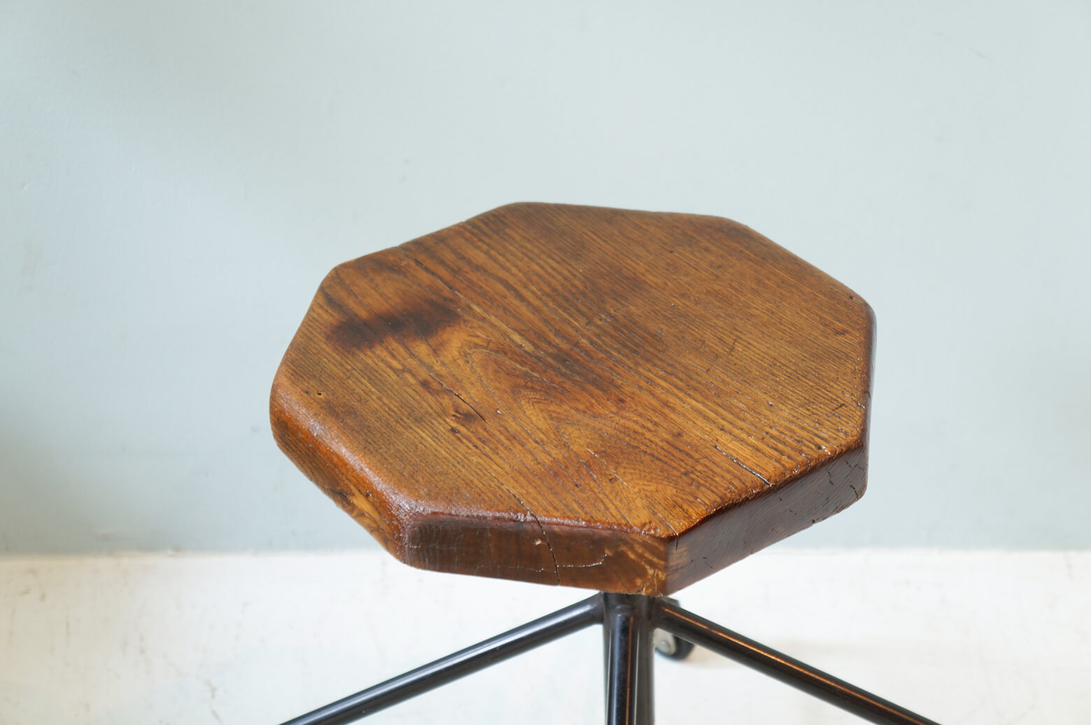 Antique wood Stool chair/古材 アイアンキャスターチェア スツール ニッソーハイモールド
