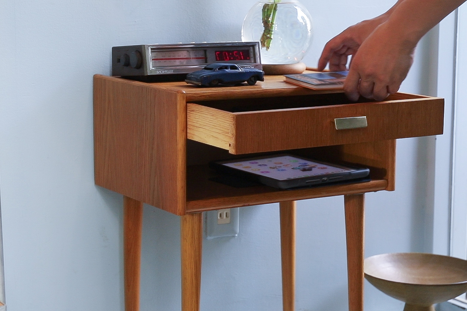 デンマーク ヴィンテージ ベッドサイド テーブル オーク材 北欧家具/Danish Vintage Bed Side Table