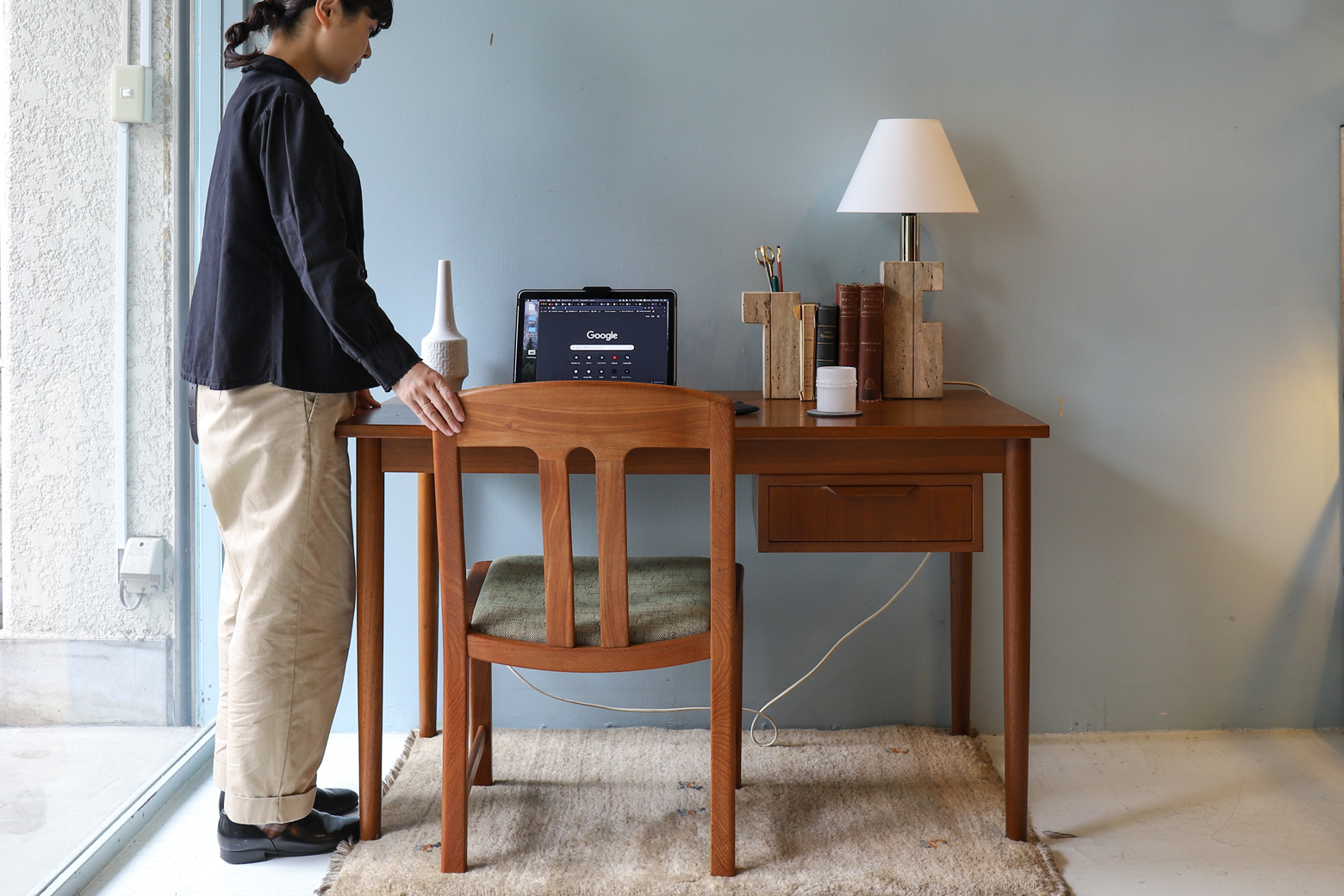 Scandinavian Modern Style Teak Wood Desk/デスク 片袖机 チーク材 北欧 テーブル