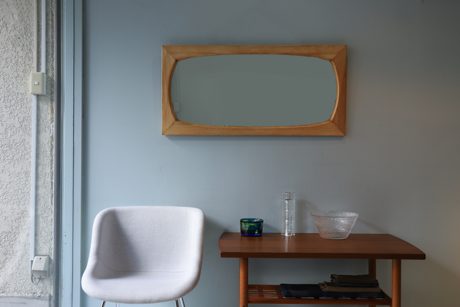 Oak Wood Frame Wall Mirror/オーク材 ウォールミラー 壁掛け 鏡 ナチュラルインテリア