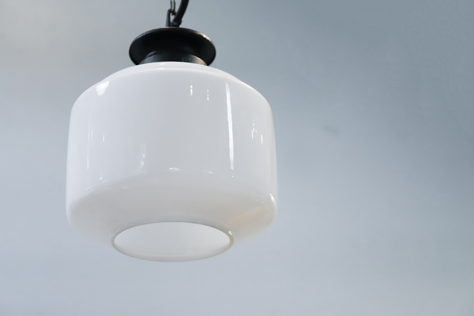 Japanese Modern Milk Glass Pendant Light/ミルクガラス ペンダントライト 乳白 照明 和モダン 昭和レトロ