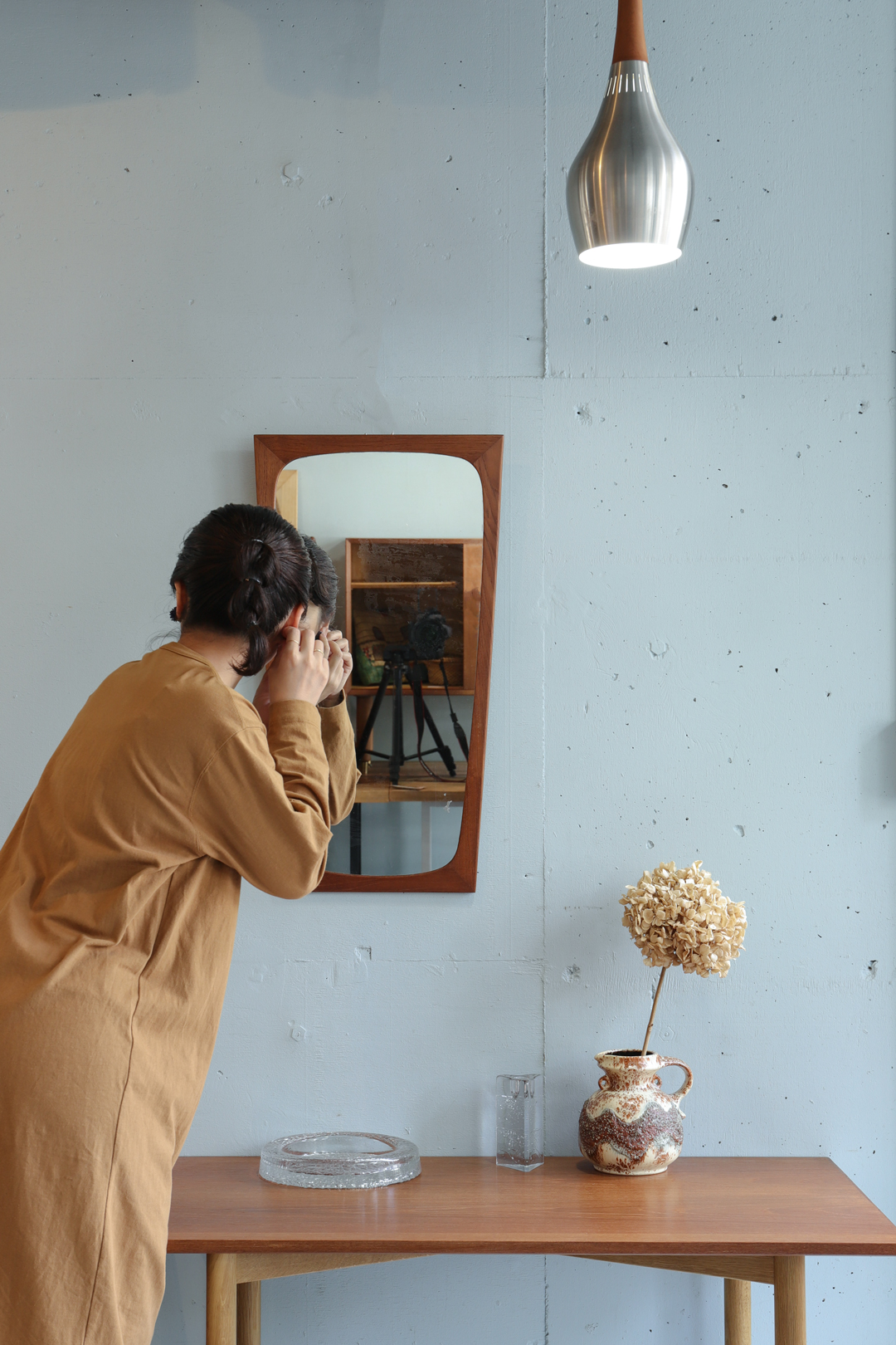 デンマーク ヴィンテージ ウォールミラー 壁掛け 鏡 北欧 インテリア/Danish Vintage Wall Mirror | FURUICHI/古一