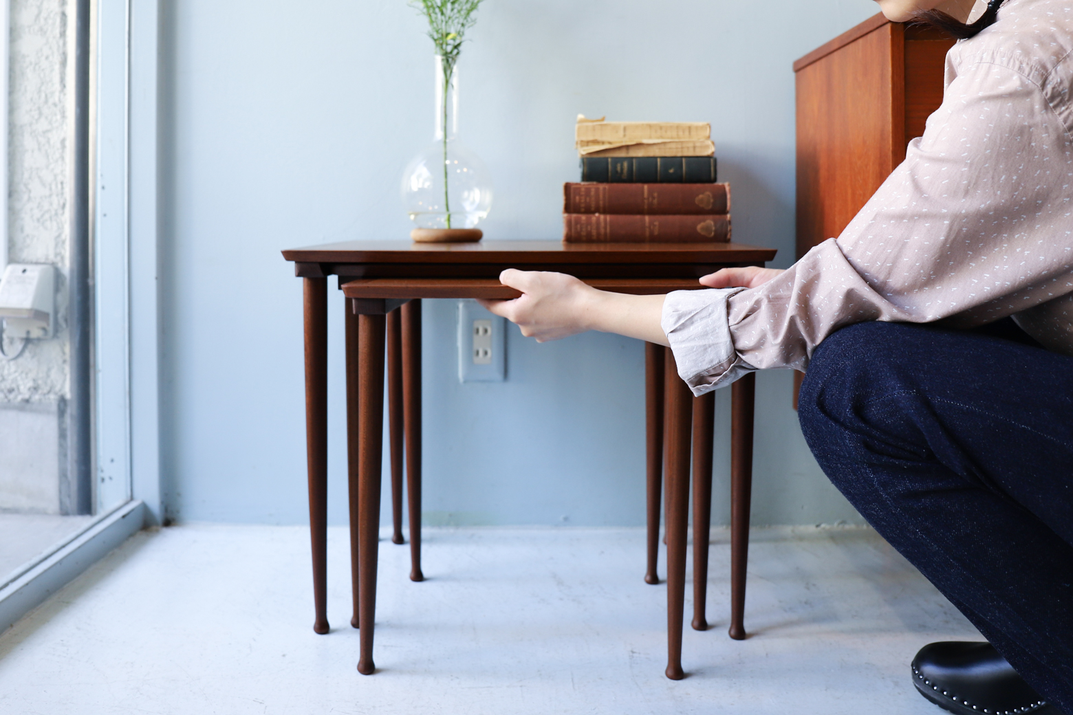 Danish Vintage Møbelintarsia Nesting Table No.22/デンマーク ヴィンテージ ネストテーブル チーク材 北欧家具