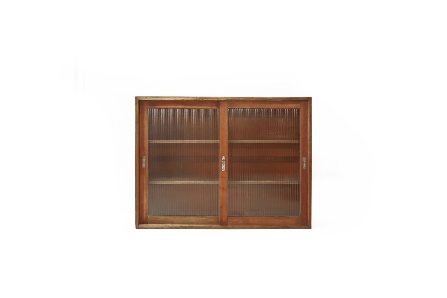 高品質/低価格 アンティーク　古道具　　モールガラス戸棚　収納棚　カップボード 家具