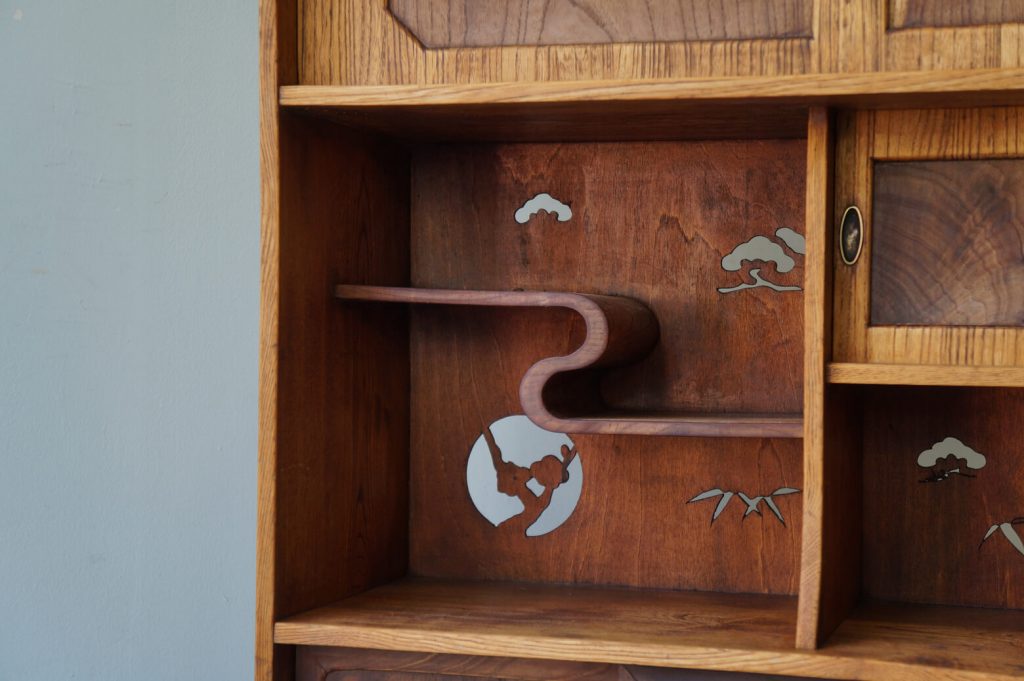 昭和レトロ 茶箪笥 和棚 シェルフ / Japanese Retro Wooden Shelf 