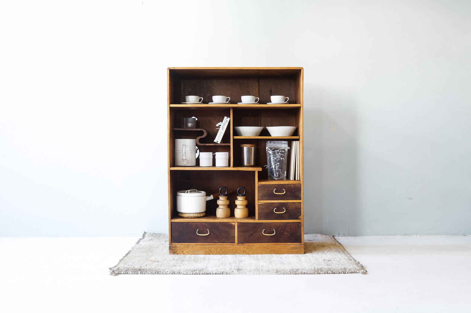 Japanese Retro Wooden Shelf