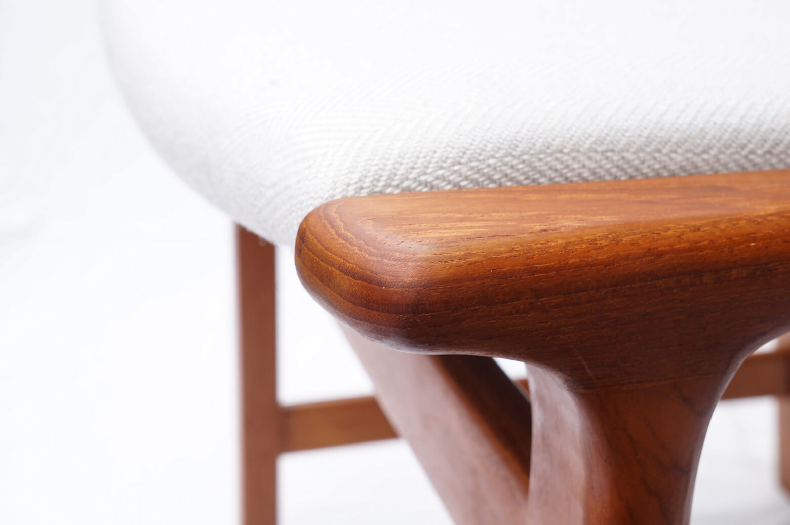 Danish Vintage L.Olsen&Son Dining Chair Re-Covering Herringbone Light Gray/デンマーク ヴィンテージ L.オルセン&サン ダイニング チェア 北欧家具 ヘリンボーン ライトグレー