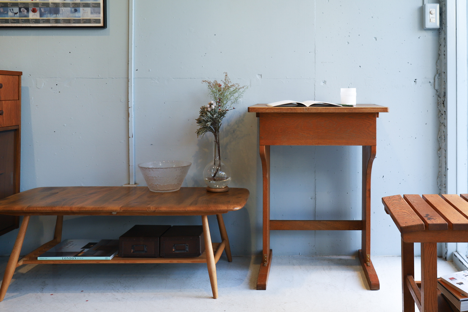 ヴィンテージ スクールデスク 学校机 レトロ テーブル/Vintage Wooden