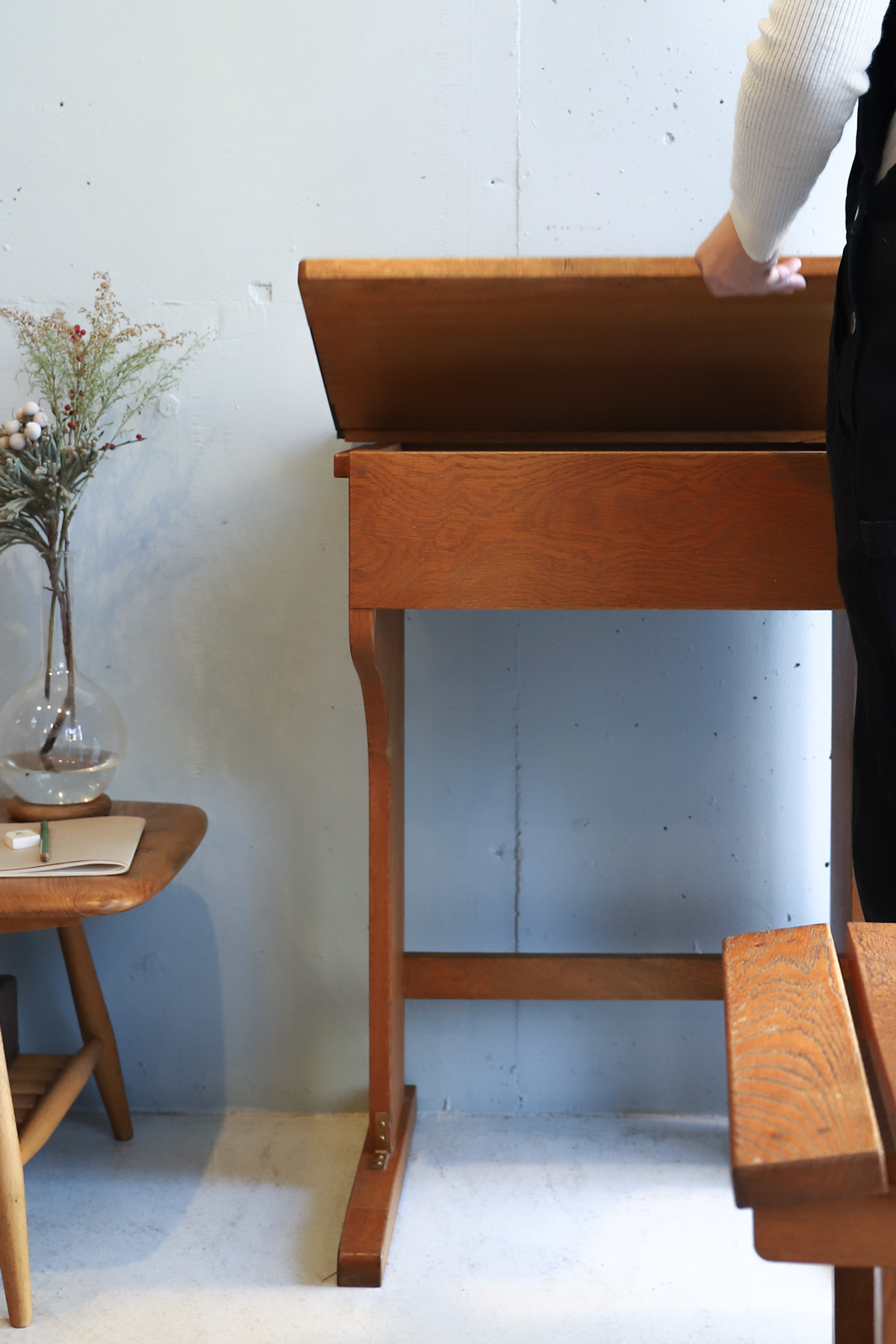 Vintage Wooden School Desk/ヴィンテージ スクールデスク 学校机 レトロ テーブル