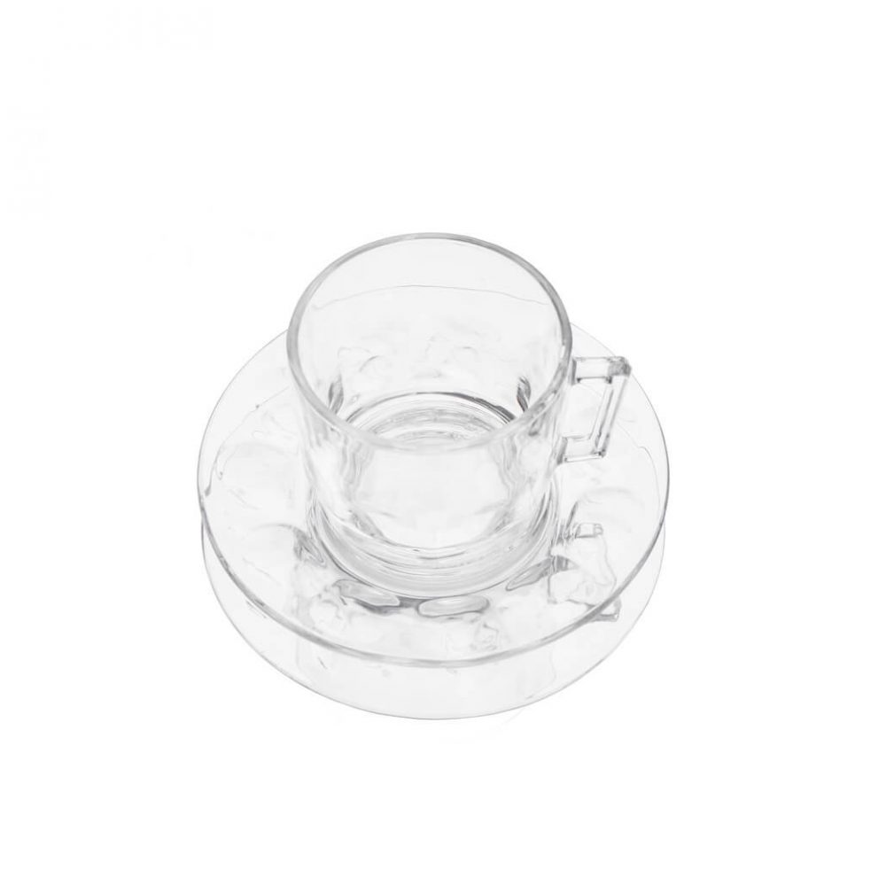 arcoroc Cup and Saucer Glass Ware Made In France/アルコロック カップ＆ソーサー ガラス フランス製 食器 レトロ 4