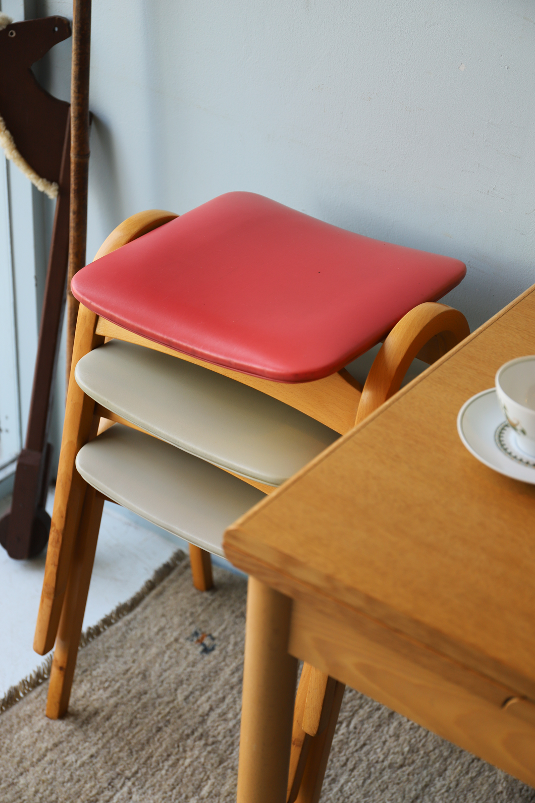 Akita Mokko Stacking Stool No.202 designed by Kenmochi Isamu/秋田木工 スタッキングスツール 剣持勇デザイン ジャパニーズモダン