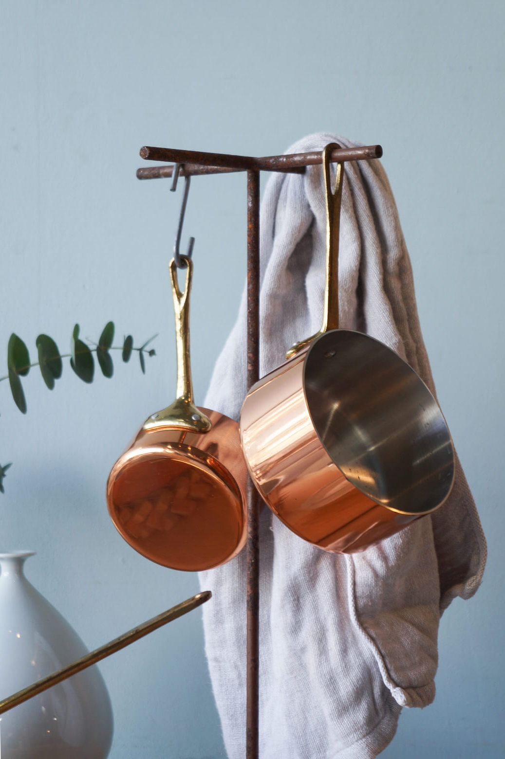 フランス製 銅製 片手鍋 セット フライパン キッチン雑貨 レトロ/Les 