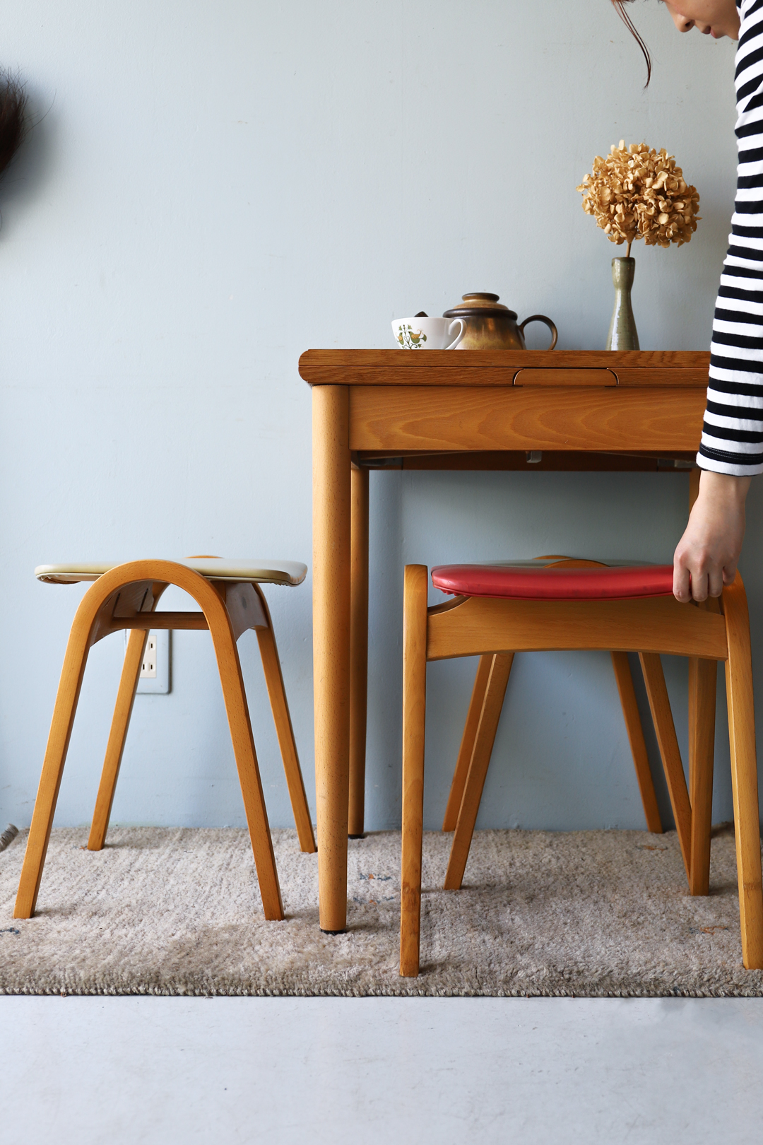 Akita Mokko Stacking Stool No.202 designed by Kenmochi Isamu/秋田木工 スタッキングスツール 剣持勇デザイン ジャパニーズモダン