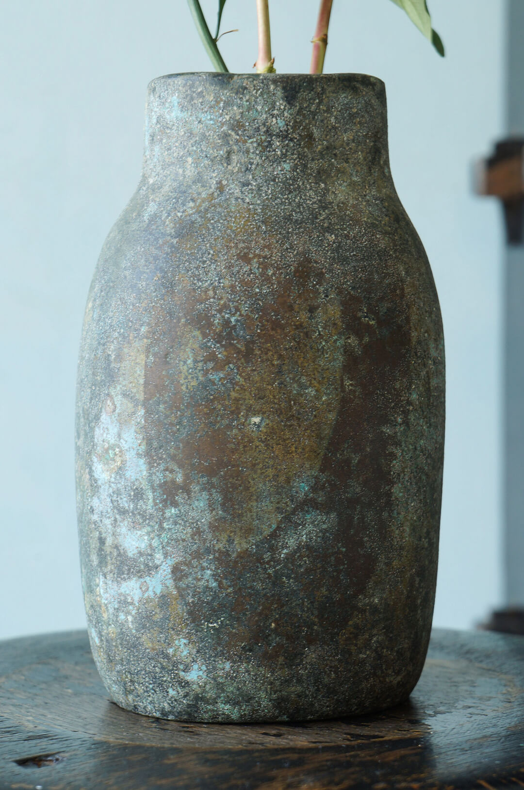 西大由 『百寿の壺』 鋳銅製 壷 共箱 花瓶 花器 - 陶芸