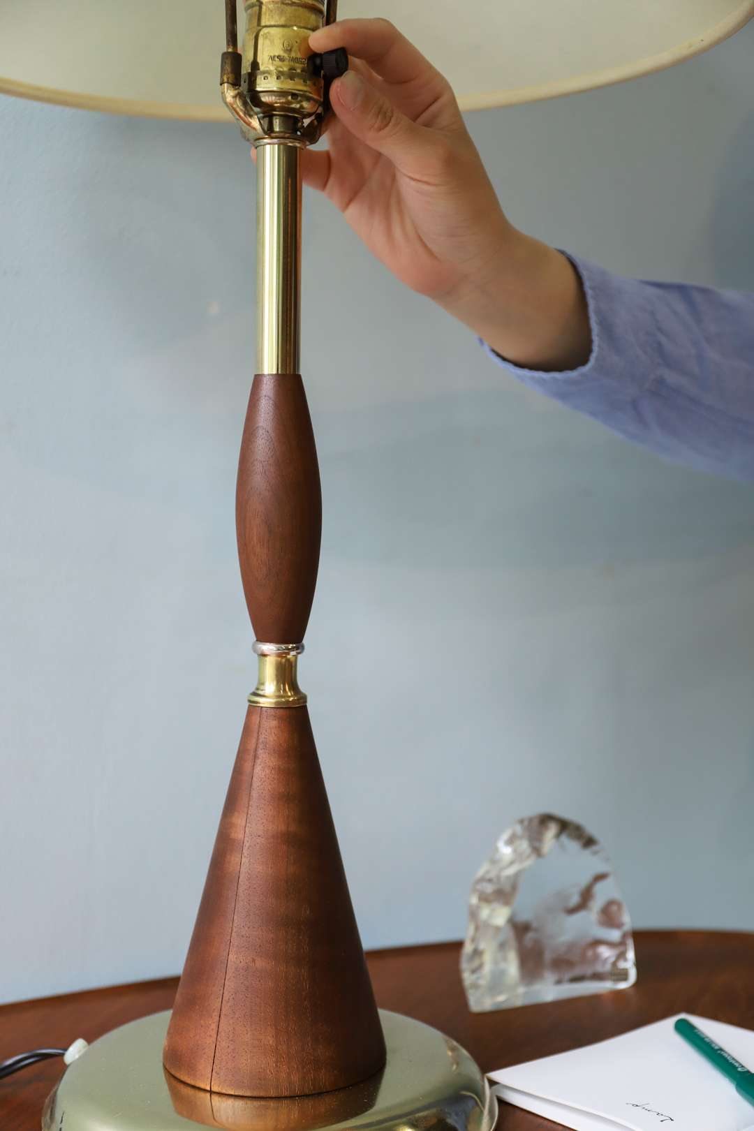 Midcentury Vintage Table Lamp Walnut Brass/ミッドセンチュリー ヴィンテージ テーブルランプ ウォルナット 真鍮 照明 インテリア