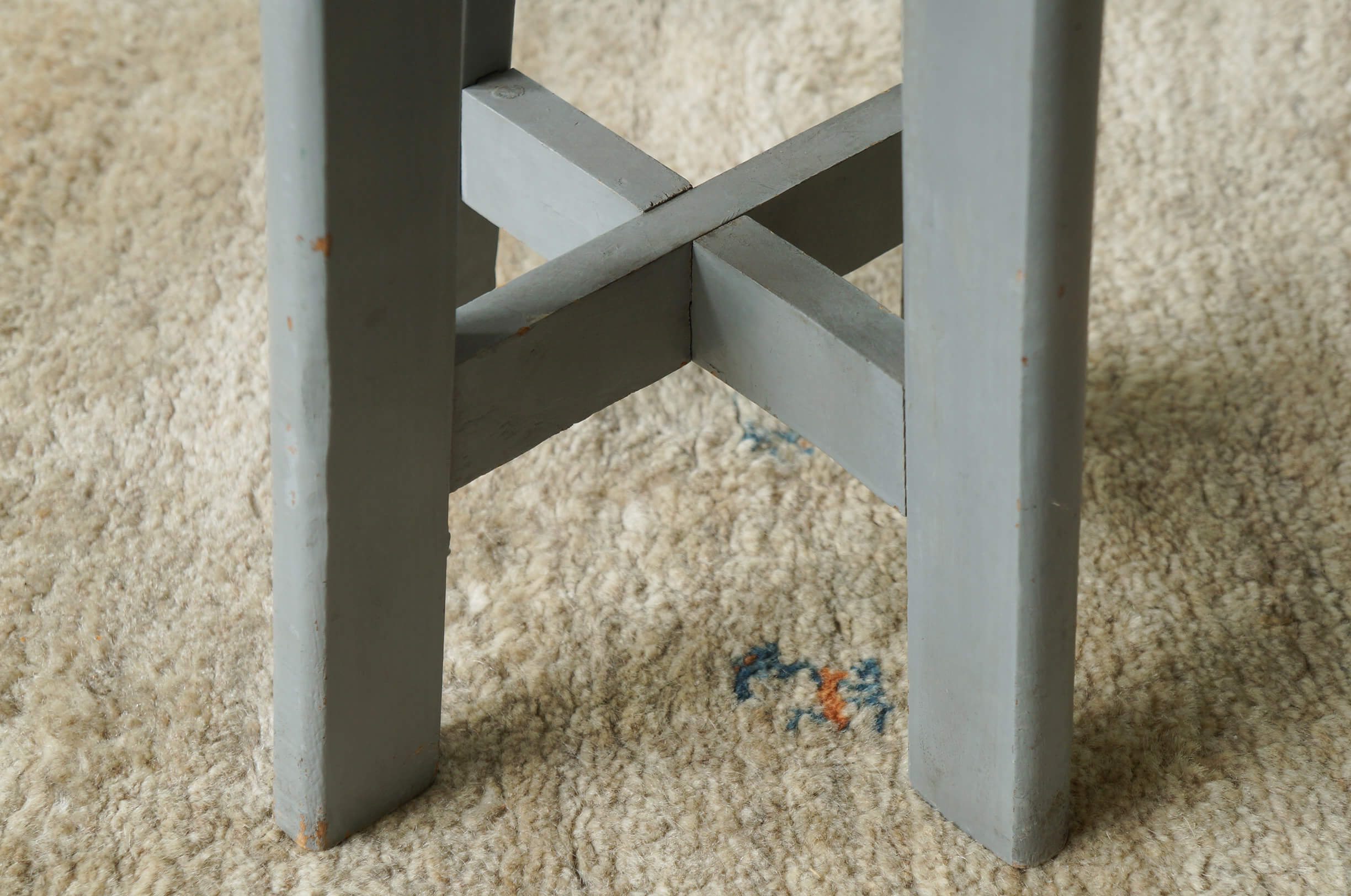 Vintage Round Atelier Stool Painted Gray/ヴィンテージ ラウンドアトリエスツール 丸椅子 グレーペイント シャビーシック 2