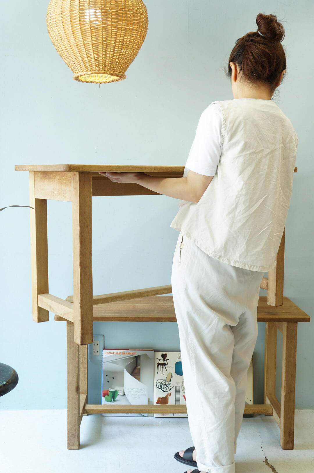 Japanese Vintage Long Work Table/ヴィンテージ 長机 テーブル デスク レトロ シャビー ナチュラル