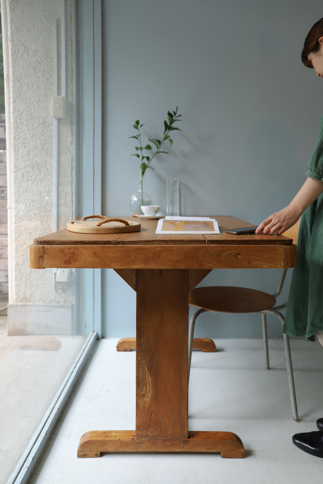 Old Teakwood Work Table Vintage/ヴィンテージ ワークテーブル オールドチーク材 デスク 作業台 シャビーシック