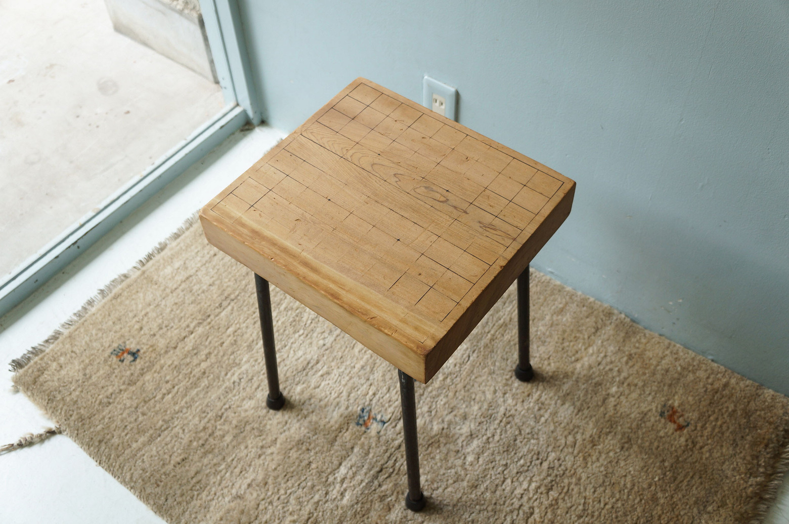 Japanse Shogi Board Side Table/将棋盤 サイドテーブル スツール リメイク 花台 インテリア インダストリアルモダン 1
