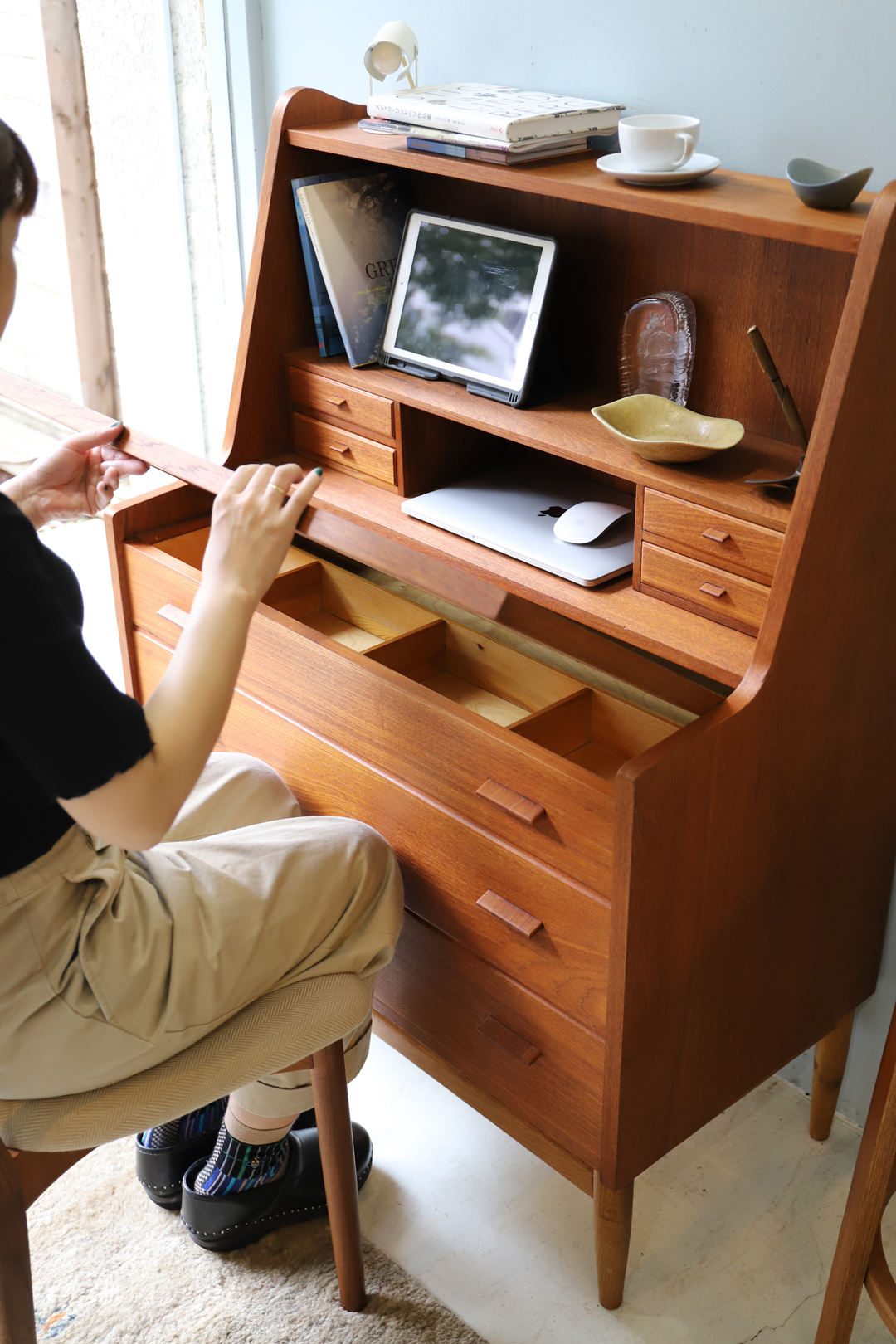 Danish Vintage Writing Bureau/デンマーク ヴィンテージ ライティング ビューロー 北欧モダン デスク チェスト