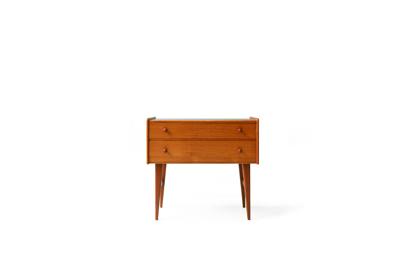 デンマーク ヴィンテージ サイドチェスト サイドテーブル チーク材 収納 北欧家具/Danish Vintage 2 Drawer Side  Chest | FURUICHI/古一