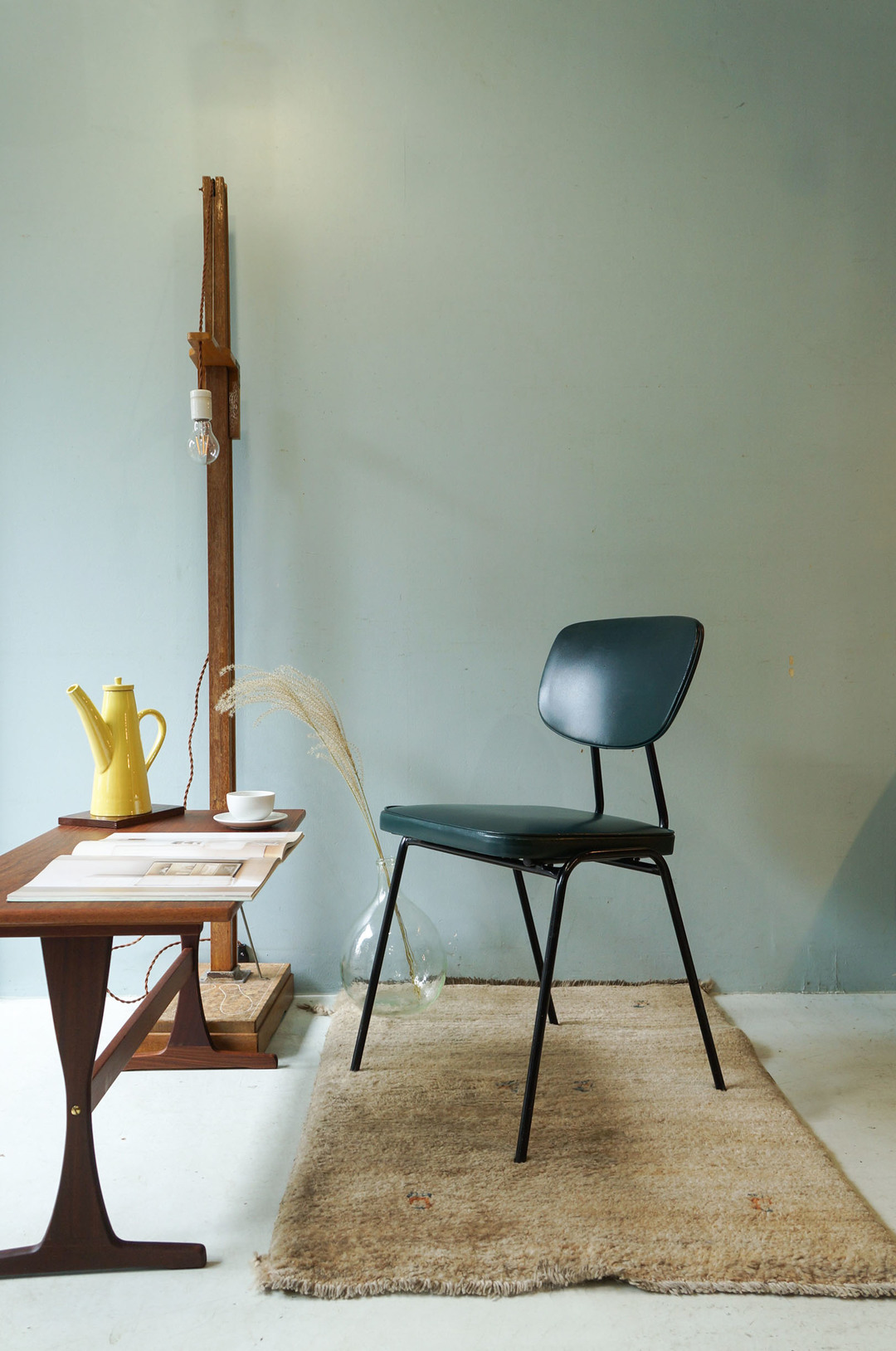 Dutch Vintage Dining Chair Steel Pipe x Vinyl Leather/オランダヴィンテージ ダイニングチェア スチール ビニールレザー 椅子 インダストリアル