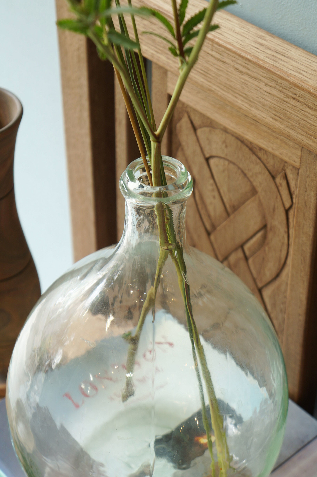 フランス アンティーク デミジョンボトル ガラス瓶 フラワーベース 古道具 シャビーシック ブロカント/France Antique Demijohn  Bottle | FURUICHI/古一