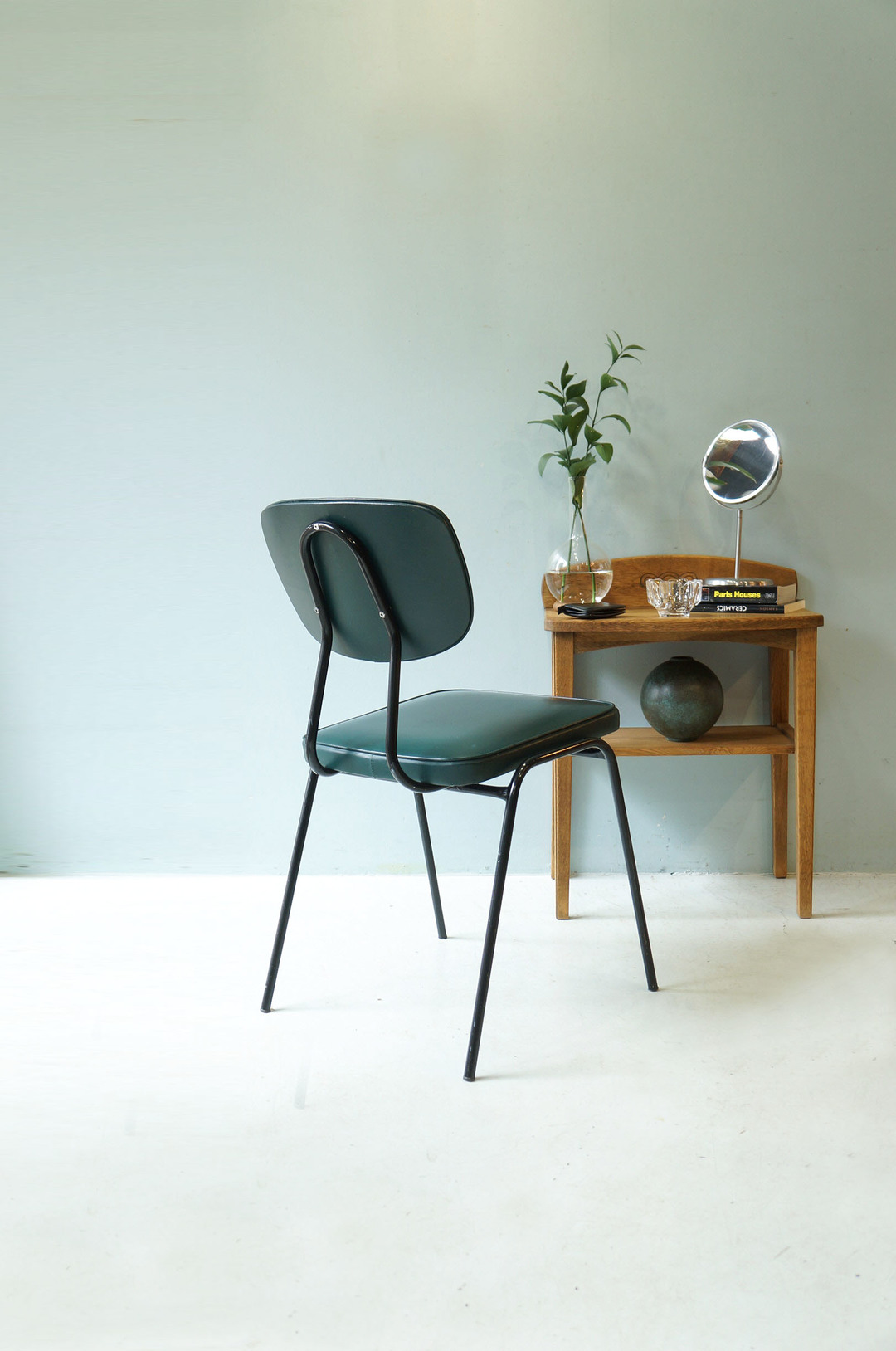 Dutch Vintage Dining Chair Steel Pipe x Vinyl Leather/オランダヴィンテージ ダイニングチェア スチール ビニールレザー 椅子 インダストリアル