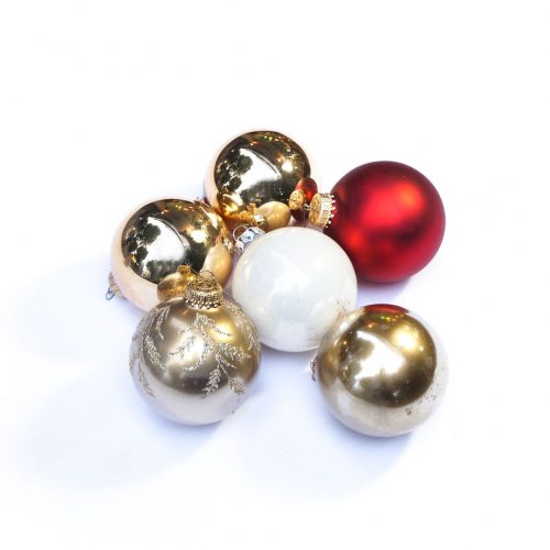 Vintage Blown Glass Christmas Ball Ornament/ヴィンテージ クリスマス オーナメント 吹きガラス ボール レトロ 6個セット 6