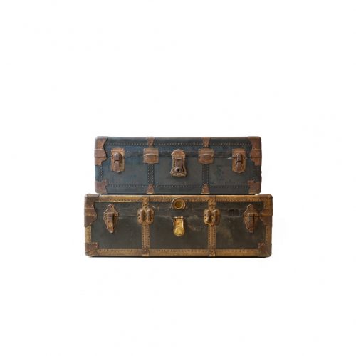 US Antique Steamer Trunk/アメリカ アンティーク スチーマートランク スーツケース ディスプレイ チェスト ボックス 収納