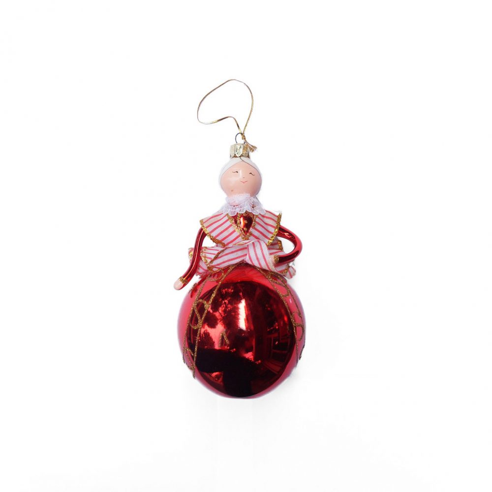 Blown Glass Christmas Ornament Doll/クリスマスオーナメント 吹きガラス レトロ 人形 赤い衣装の貴婦人 2