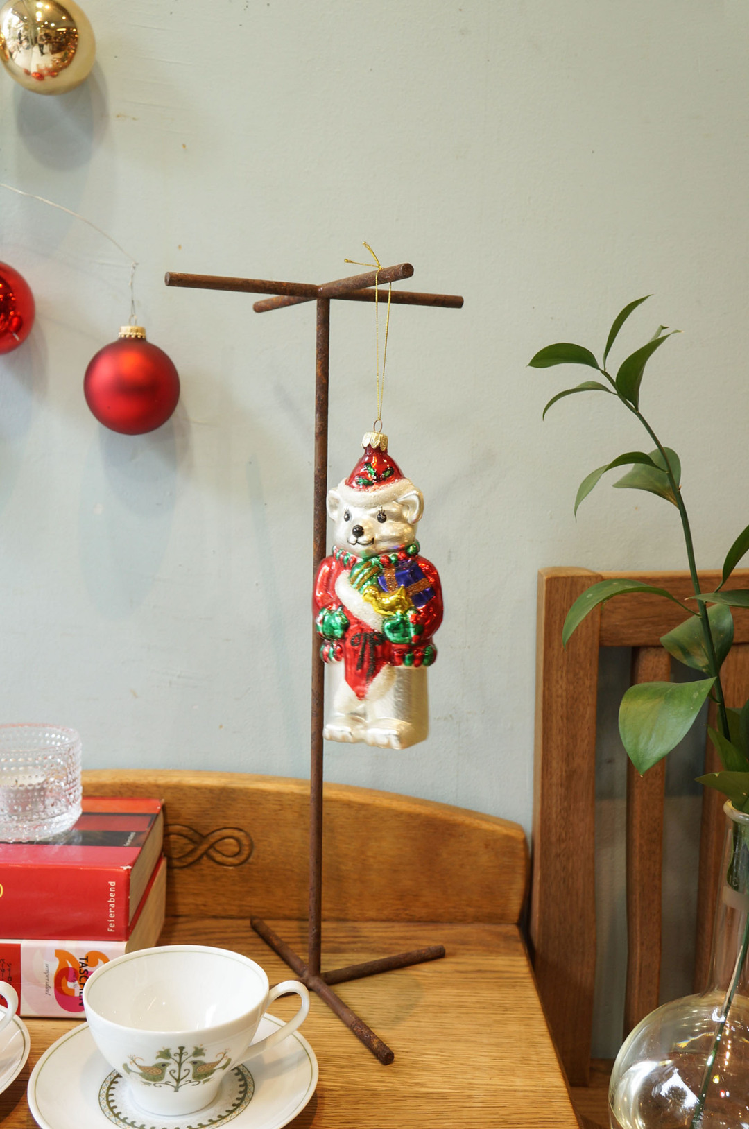 Blown Glass Christmas Ornament Doll/クリスマスオーナメント 吹きガラス レトロ 人形 くま 5