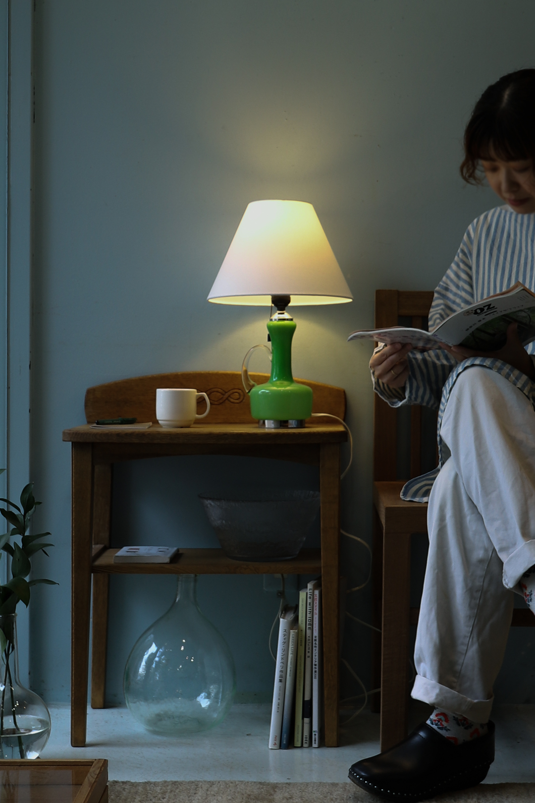 Japanese Vintage Table Lamp Glass Vase/ジャパンヴィンテージ テーブルランプ 照明 ガラスベース 昭和レトロモダン
