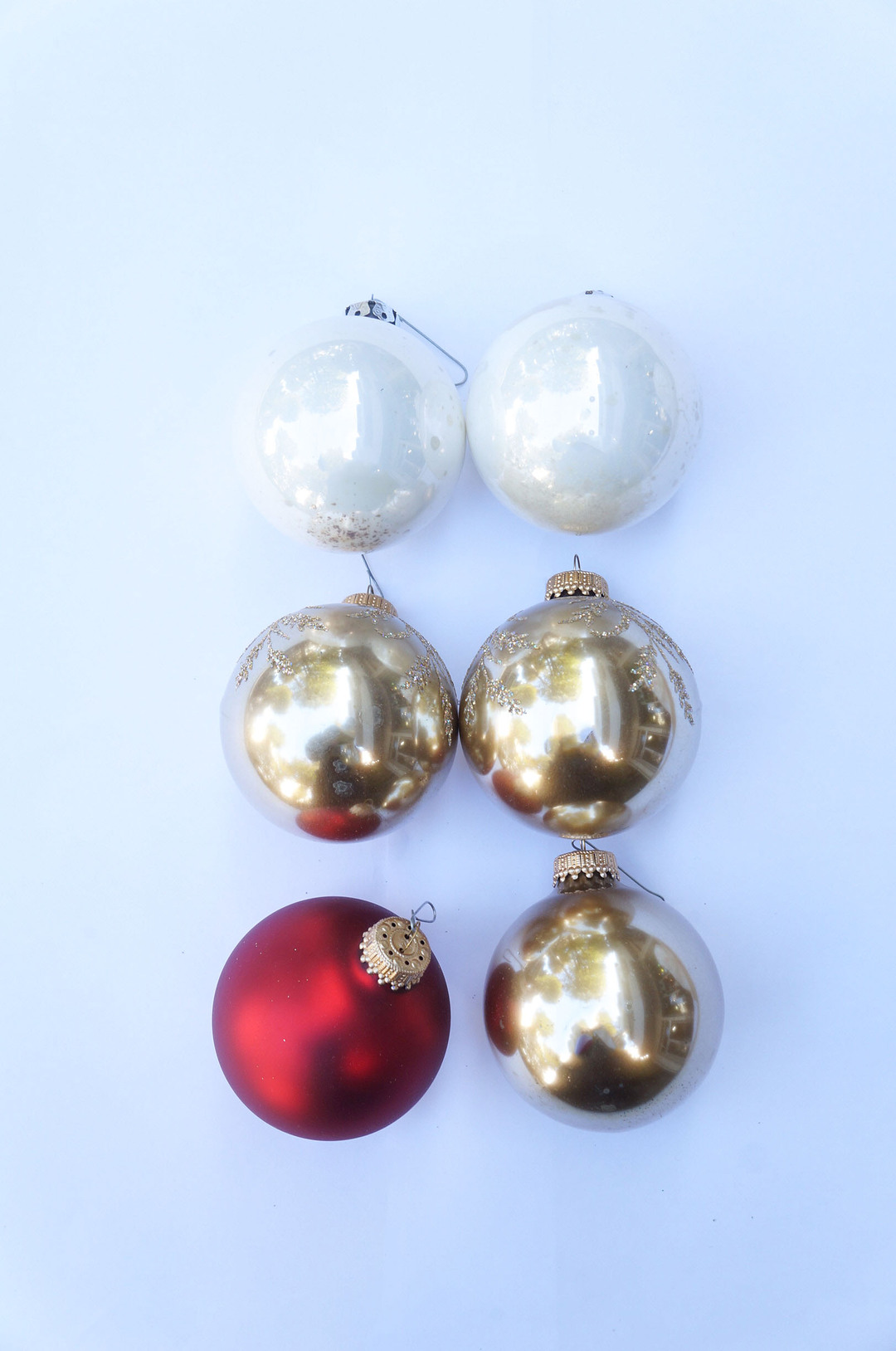 Vintage Blown Glass Christmas Ball Ornament/ヴィンテージ クリスマス オーナメント 吹きガラス ボール レトロ 6個セット 8