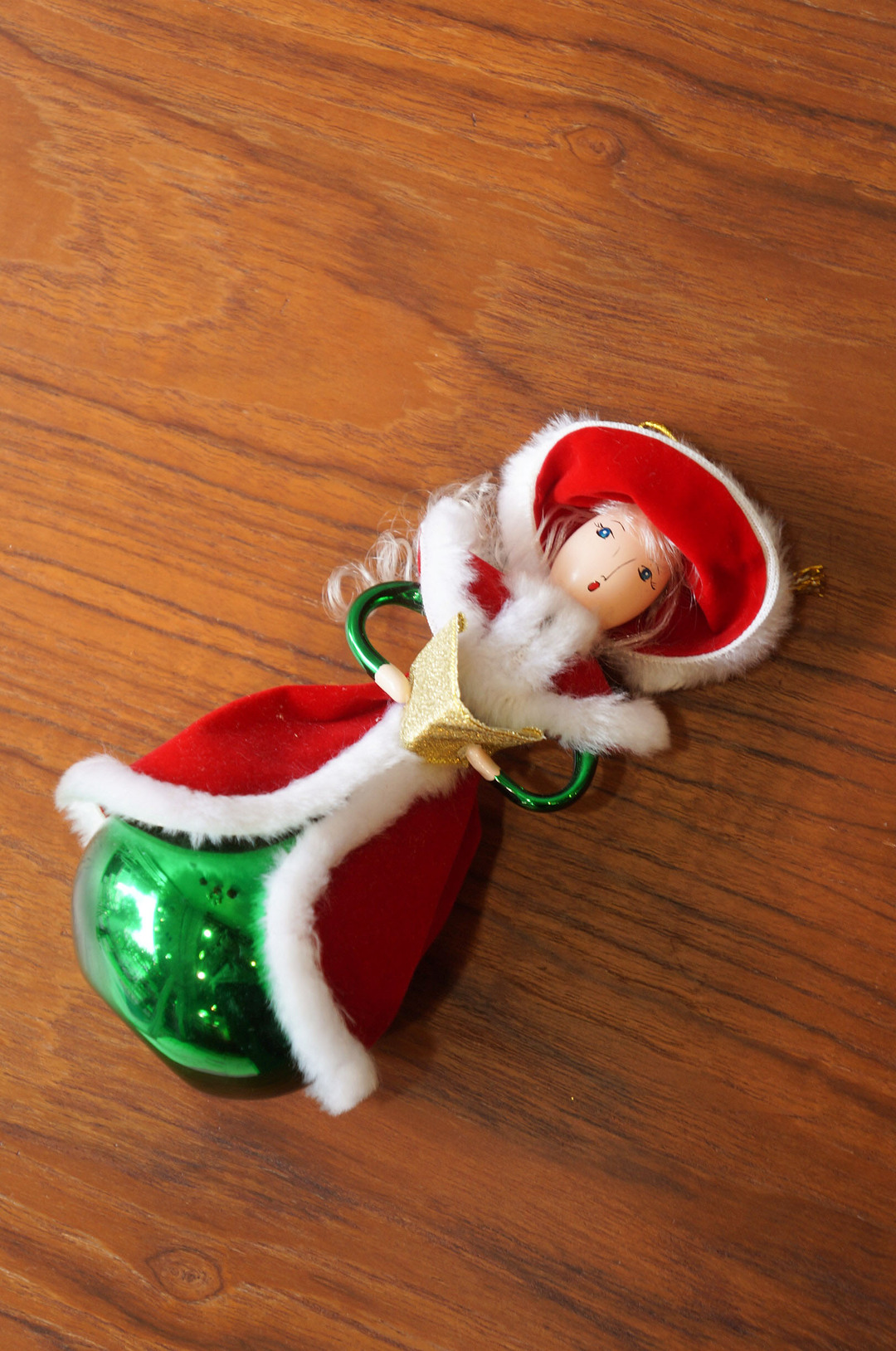 Blown Glass Christmas Ornament Doll/クリスマスオーナメント 吹きガラス レトロ 人形 本を読む貴婦人 4