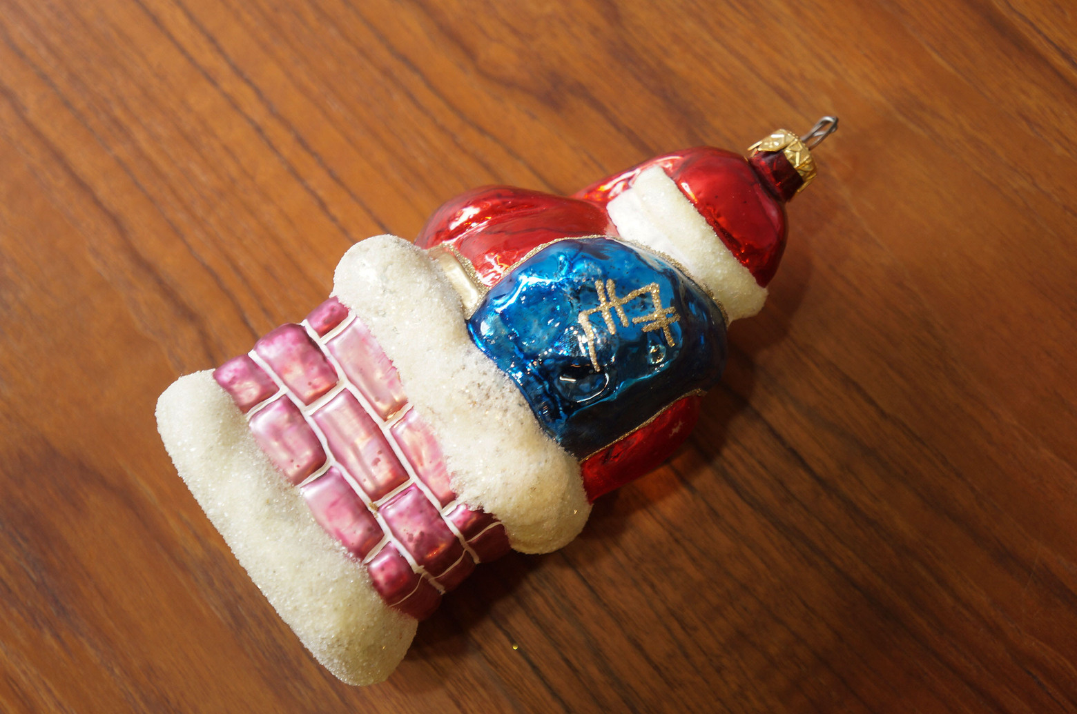 Blown Glass Christmas Ornament Doll/クリスマスオーナメント 吹きガラス レトロ 人形 サンタと煙突 8