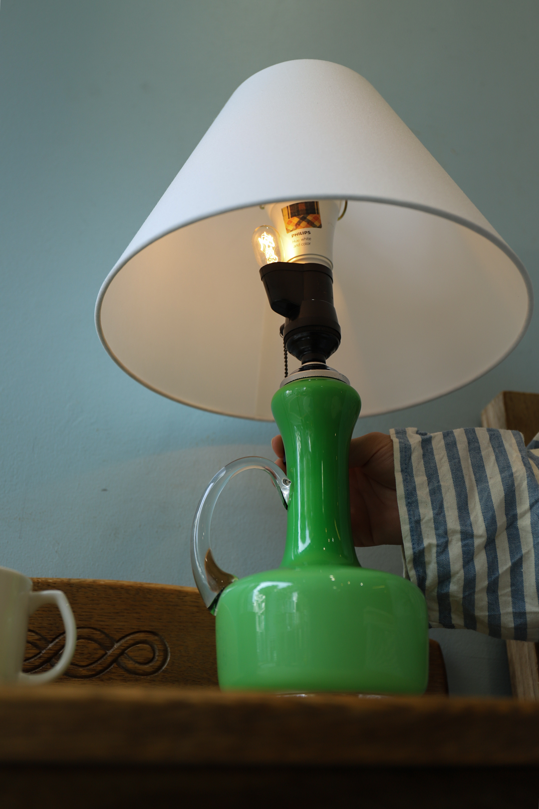 Japanese Vintage Table Lamp Glass Vase/ジャパンヴィンテージ テーブルランプ 照明 ガラスベース 昭和レトロモダン